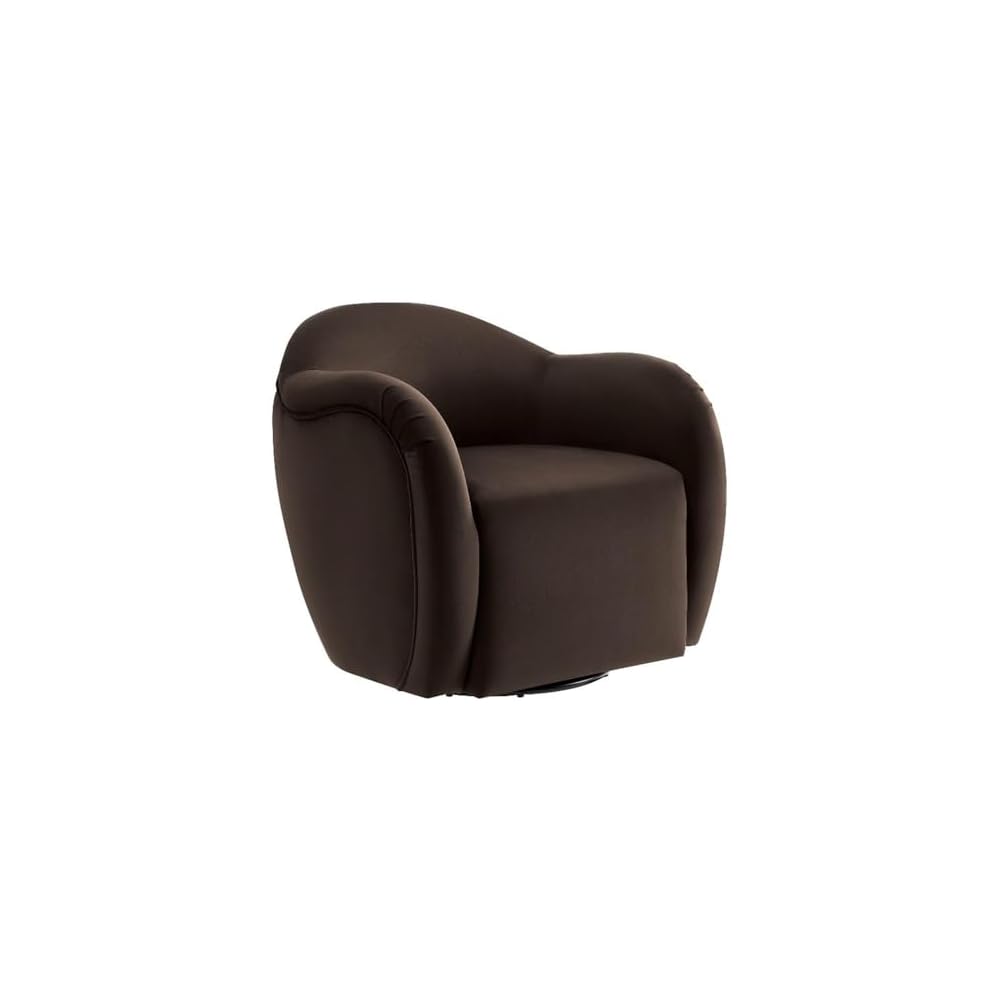 Modway Compose Performance Velvet Swivel Armchair in Storm Gray - Barrel Accent Chair - Comfy Round Single Sofa Chair with 360° Rotation - Modern Upholstered Club Chair for Living Room, Bedroom
