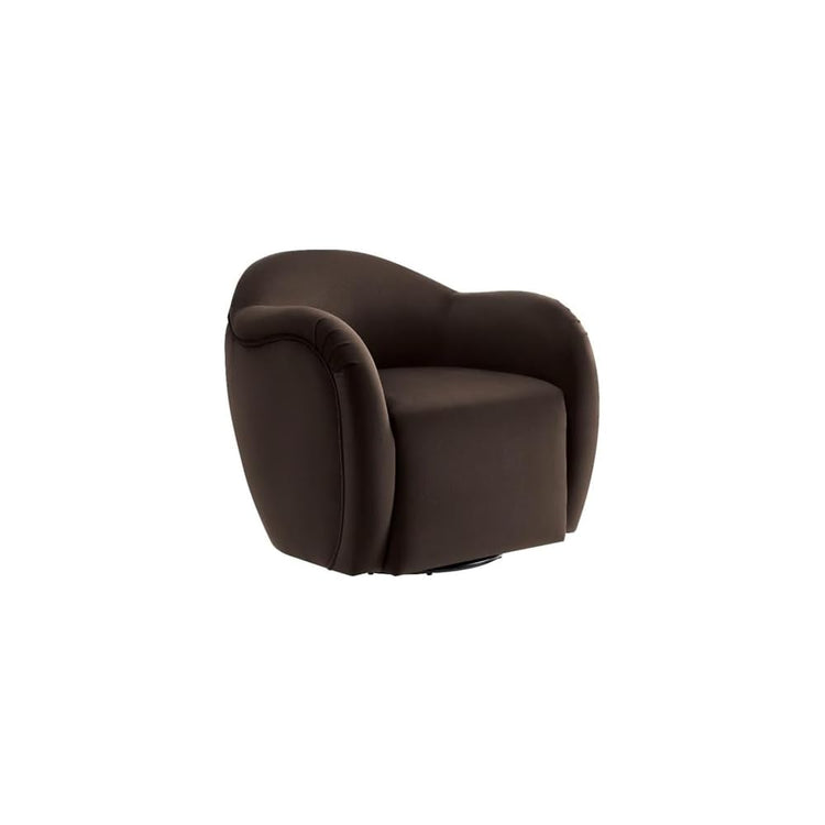 Modway Compose Performance Velvet Swivel Armchair in Storm Gray - Barrel Accent Chair - Comfy Round Single Sofa Chair with 360° Rotation - Modern Upholstered Club Chair for Living Room, Bedroom