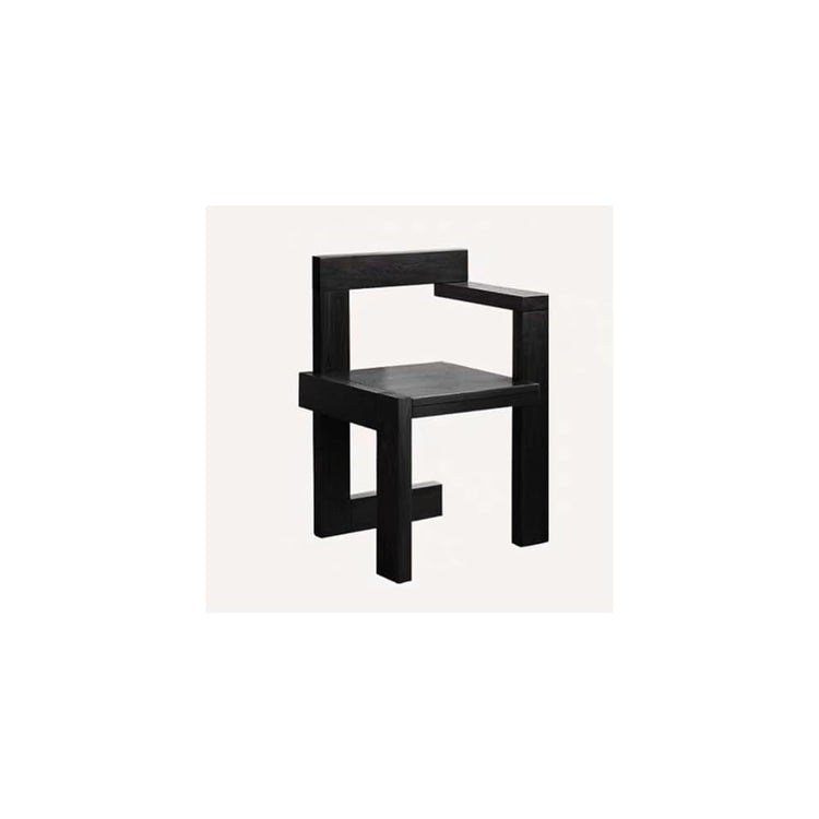 Vintage Retro Dining Chair - Solid Wood Frame Accent Chair for Living Room & Balcony - Stylish Vanity Chair with Durable Construction (Black, 1)