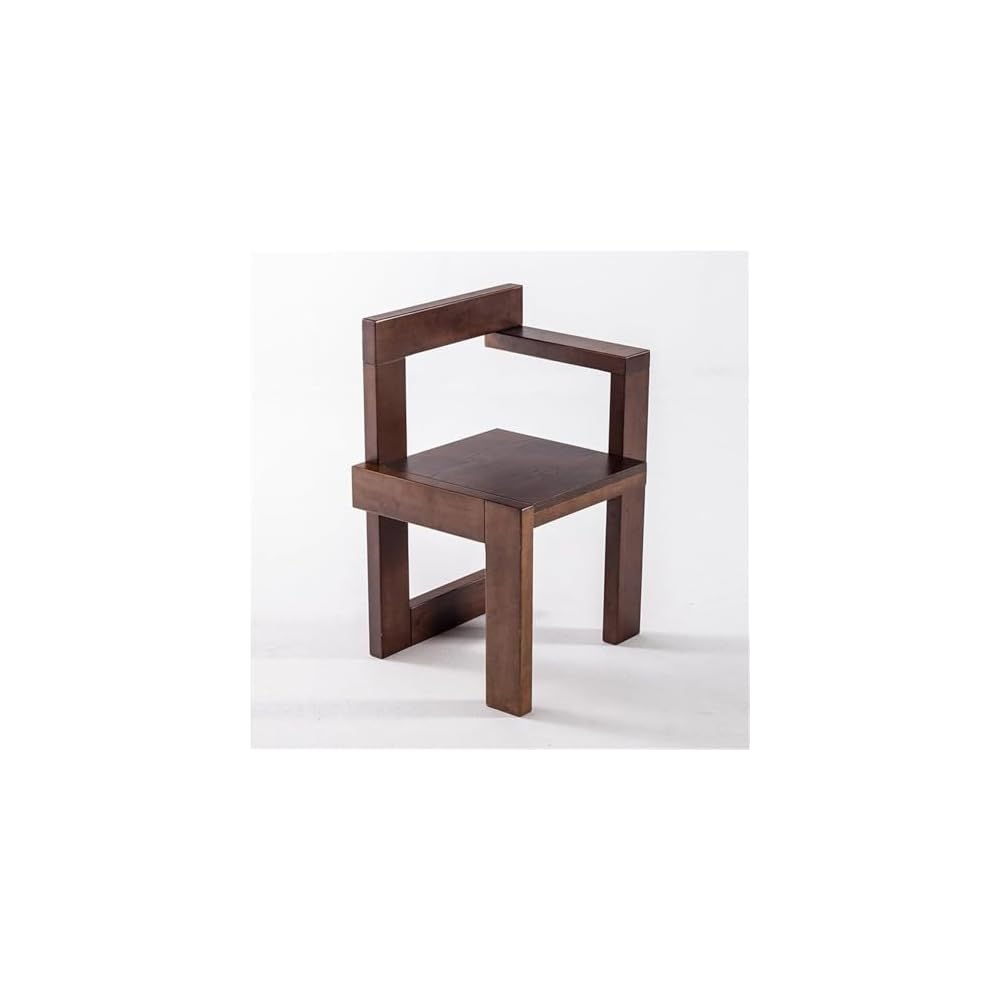 Vintage Retro Dining Chair - Solid Wood Frame Accent Chair for Living Room & Balcony - Stylish Vanity Chair with Durable Construction (Black, 1)