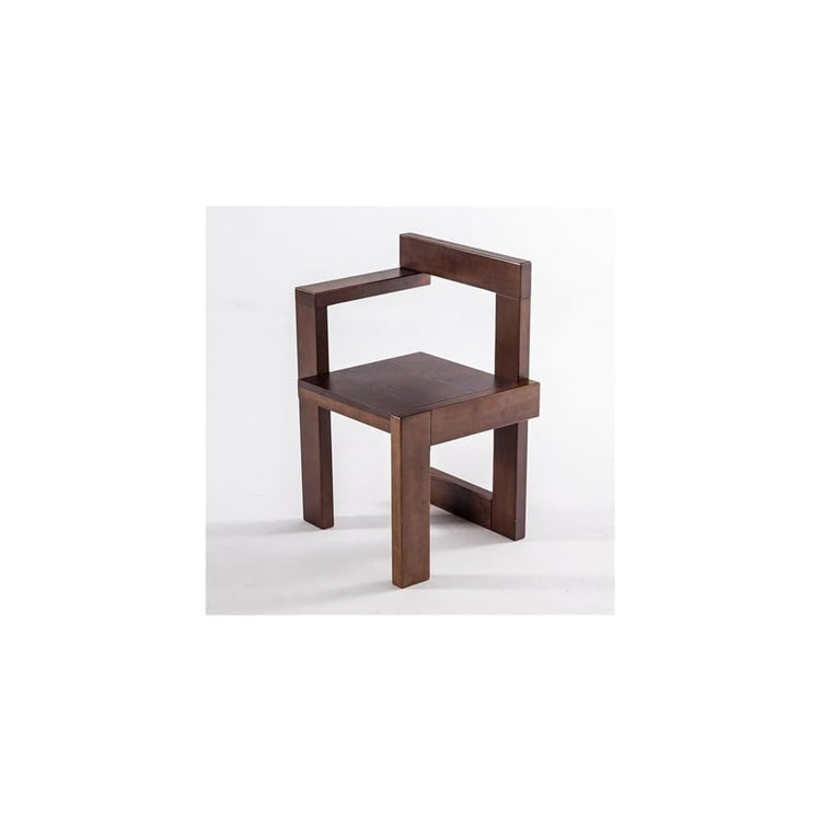 Vintage Retro Dining Chair - Solid Wood Frame Accent Chair for Living Room & Balcony - Stylish Vanity Chair with Durable Construction (Black, 1)