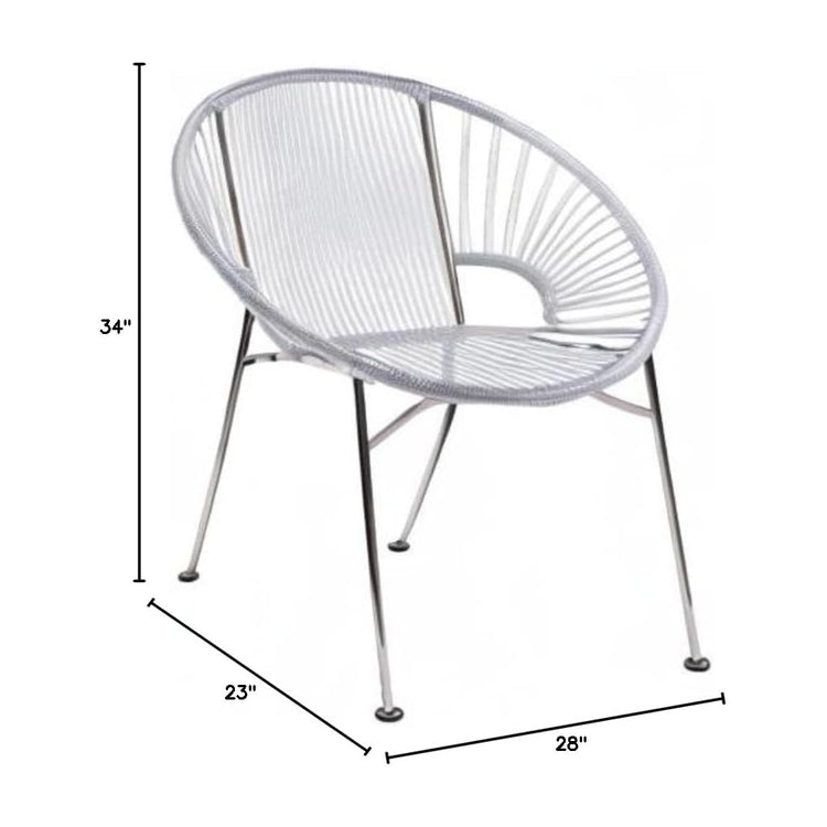 Innit Concha Chair – Clear Weave on Chrome Frame